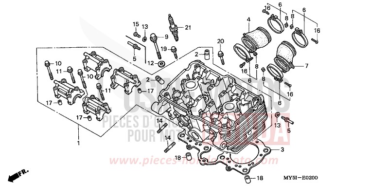 ZYLINDERKOPF von CB1300 Super Bold'or ABS MOODY BLUE METALLIC (PB296) von 2002